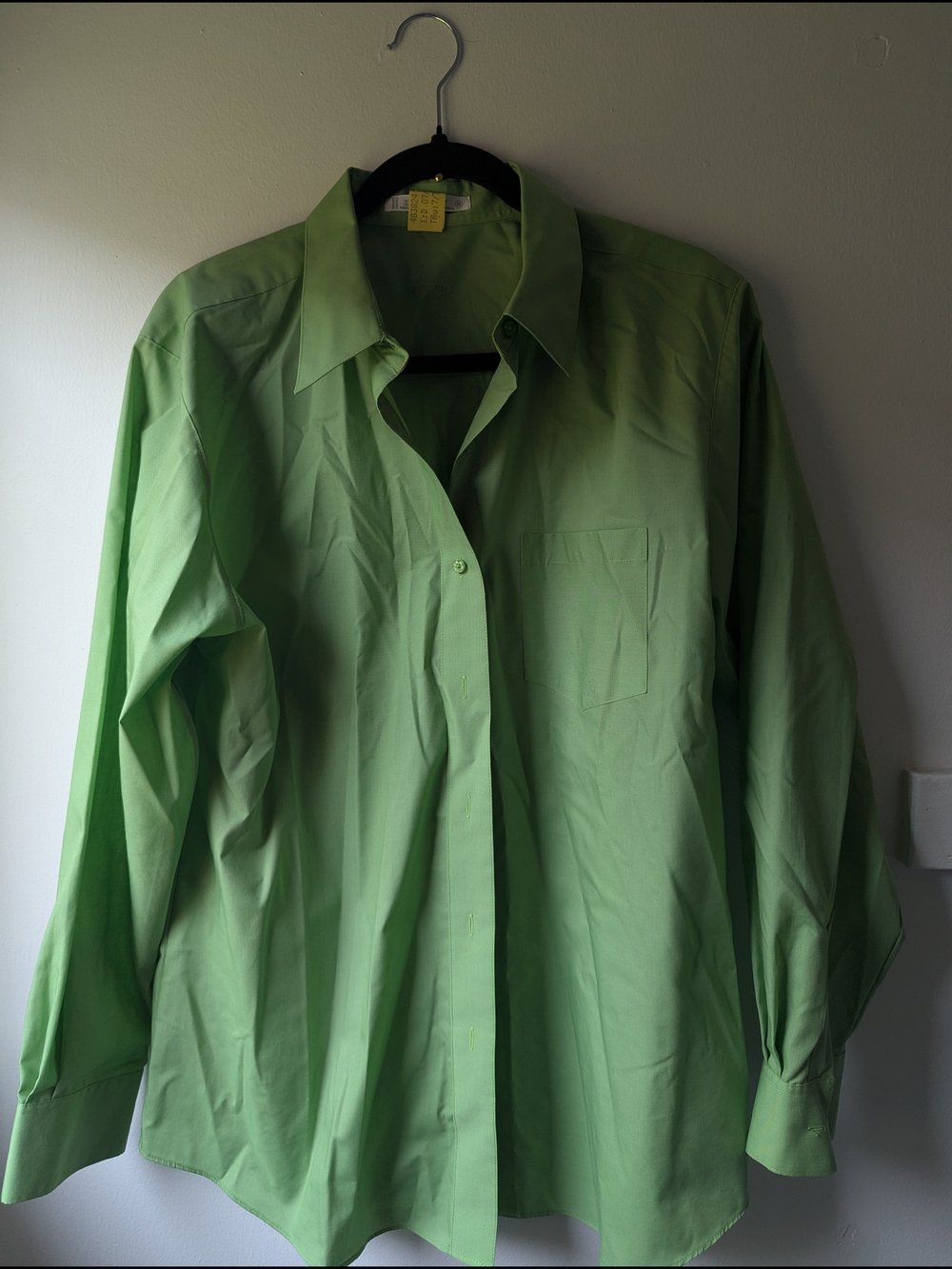 Foxcroft Light Green Long-Sleeve Dress Shirt Size 16